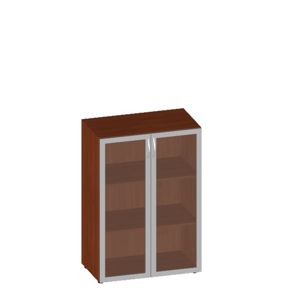 Шкаф широкий, средний, со стеклом в алюм. рамке (без топа)